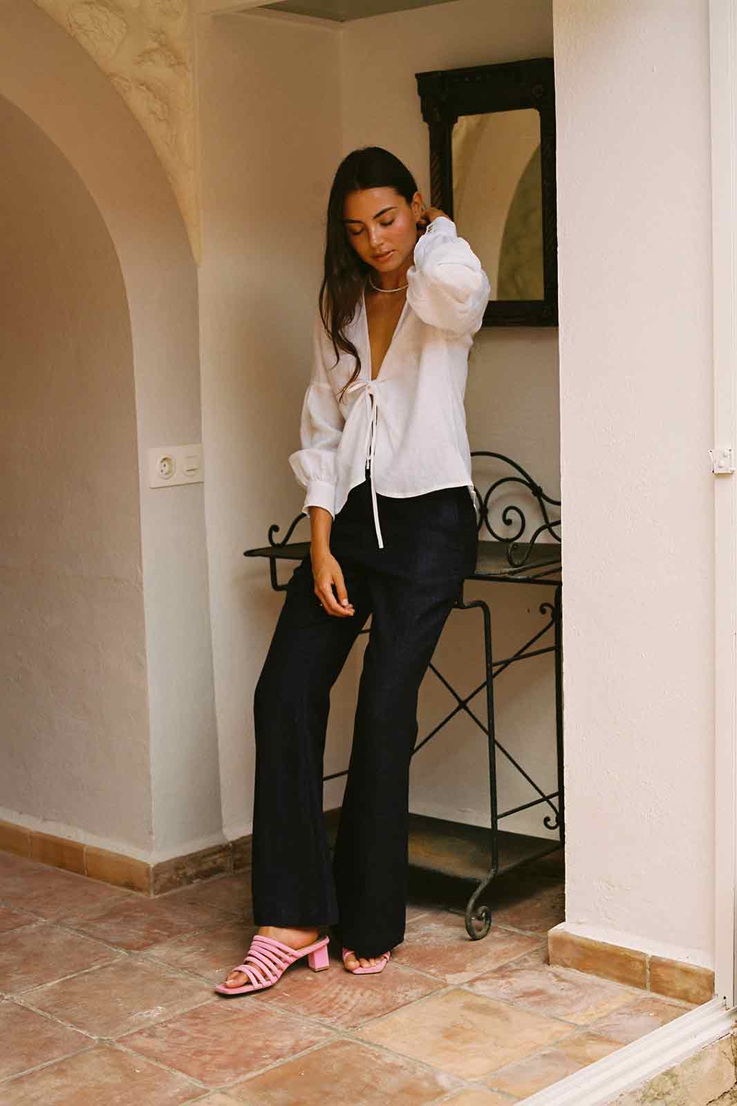 arkitaip Blouses The Anna Blouse in white