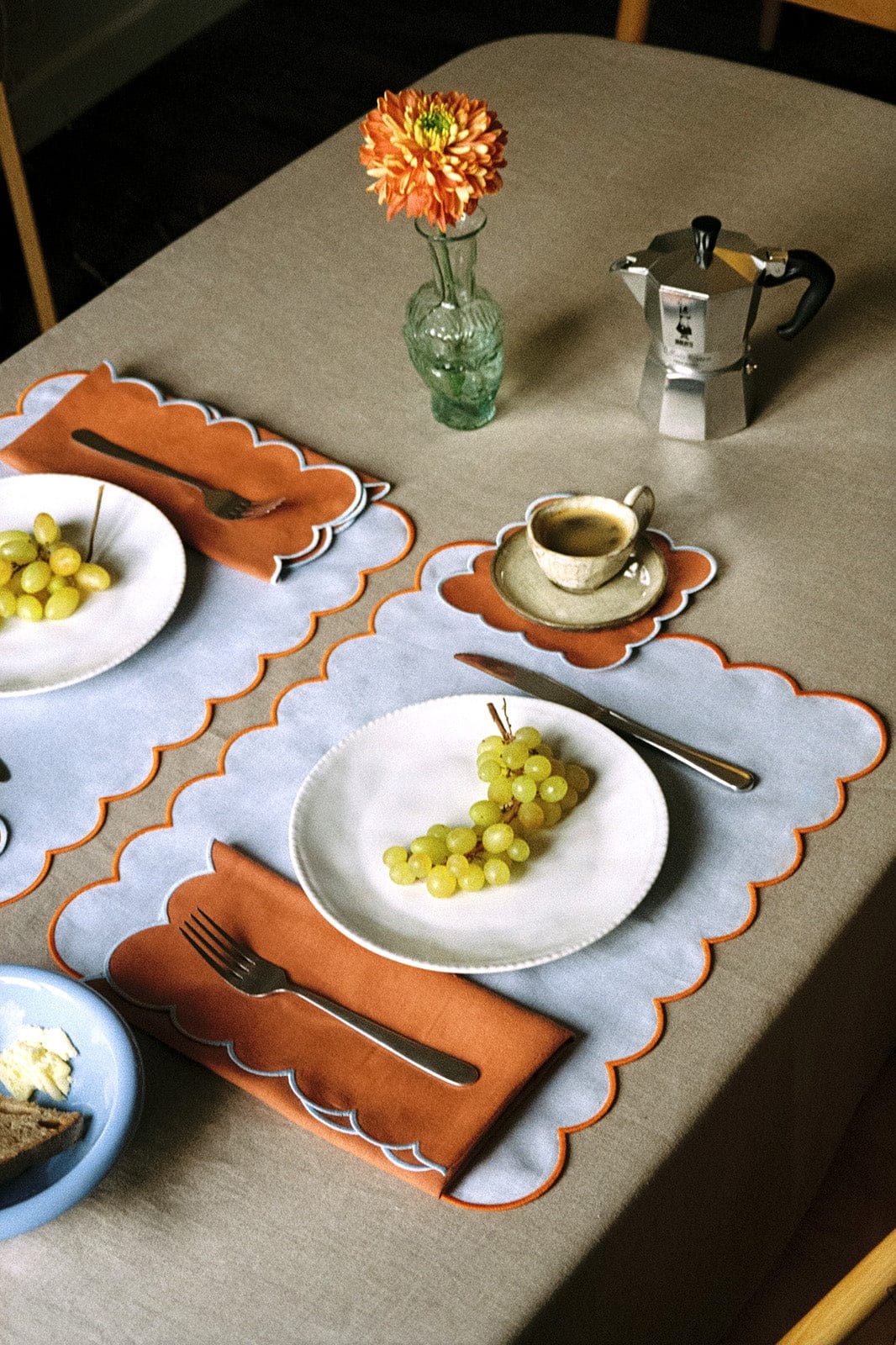 arkitaip Napkins Zero-Waste Scalloped Linen Napkins tangerine - Set of 2