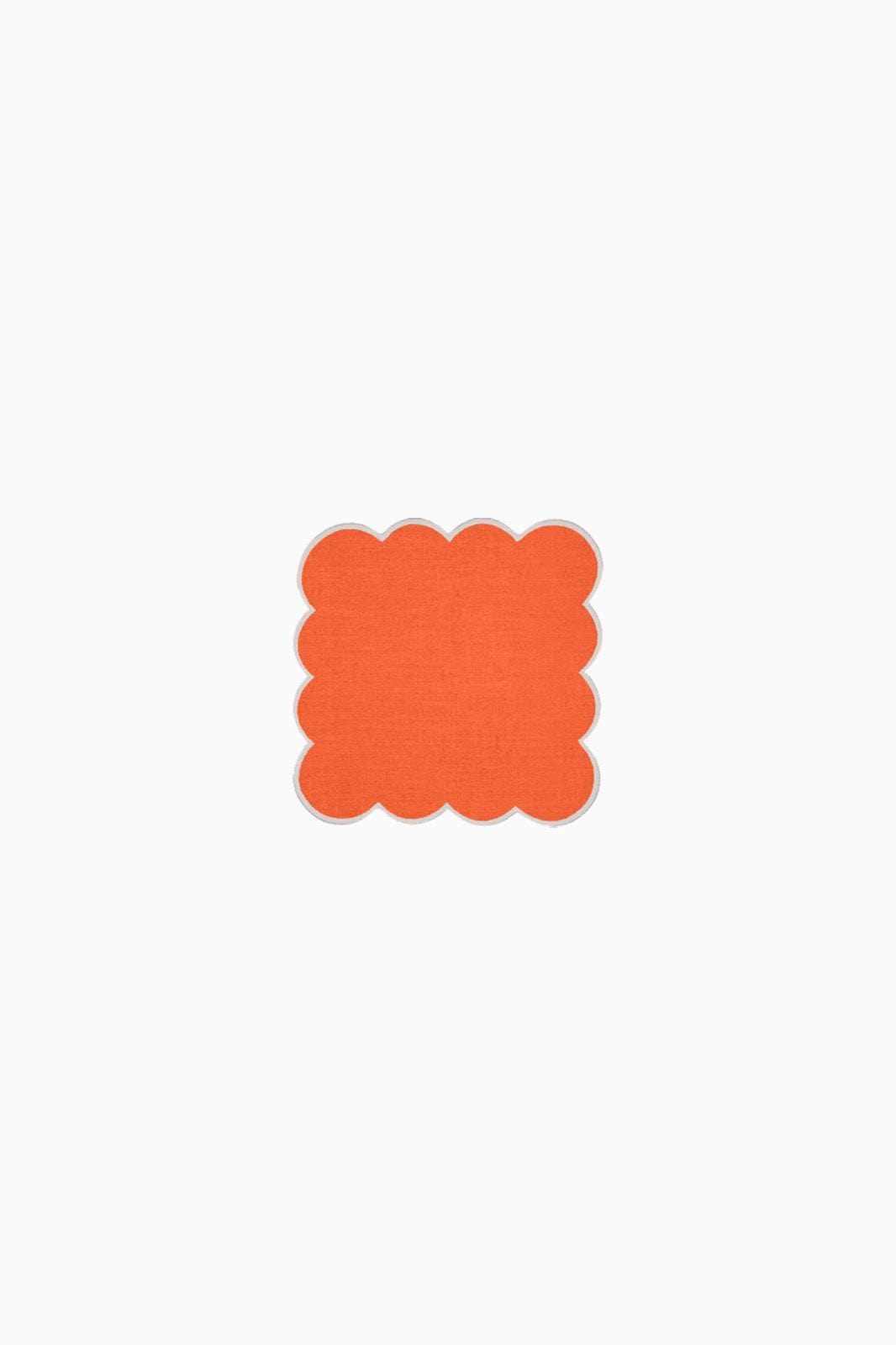 arkitaip Napkins Zero-Waste Scalloped Linen Cocktail Napkins coral - Set of 4